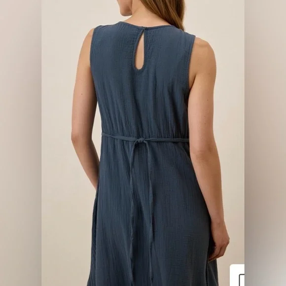 Pact Women's French Navy Coastal
Double Gauze Beach To Brunch Dress M - Picture 5 of 9